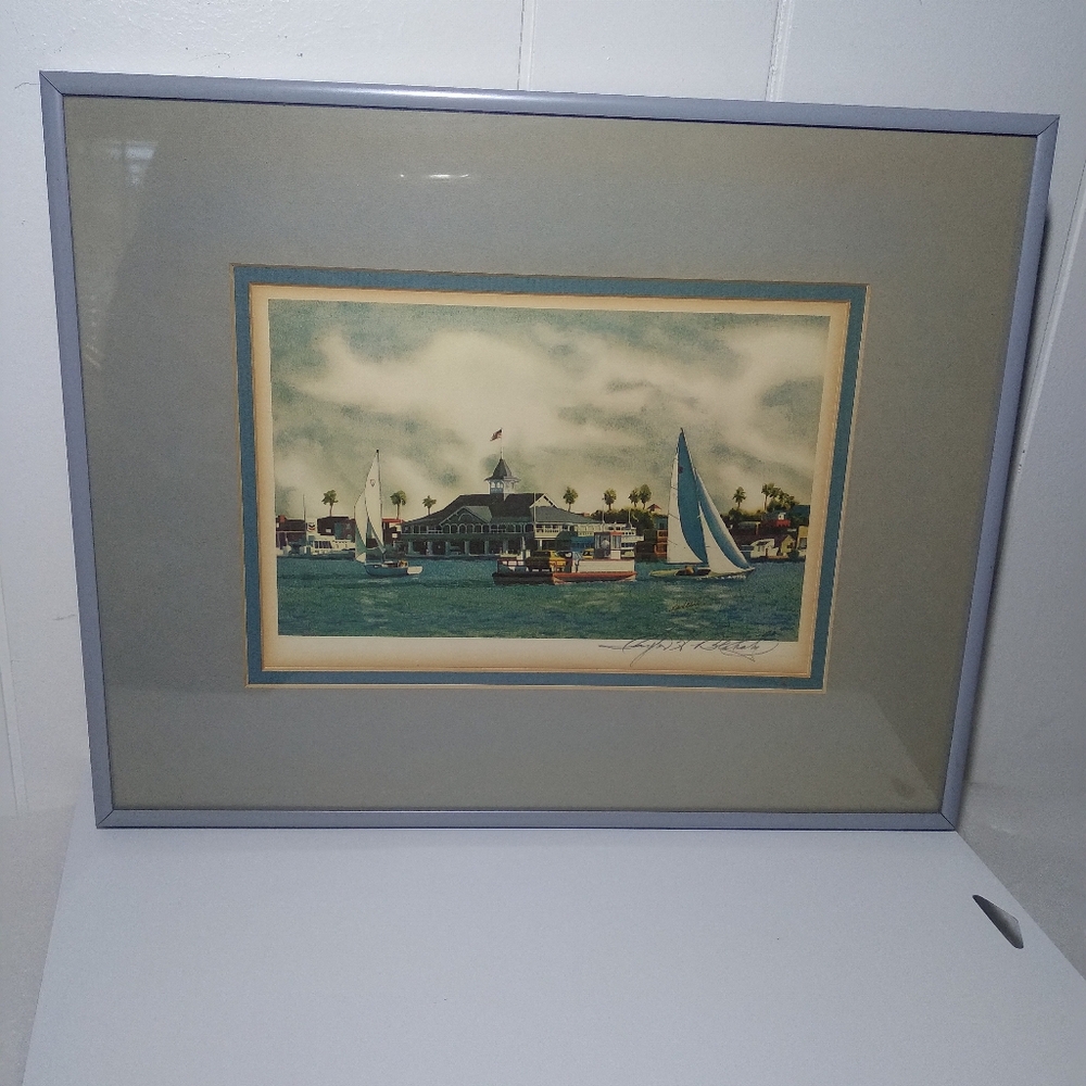 Balboa Pavilion Newport Beach California Taylor Blakely Hand Signed Lithograph